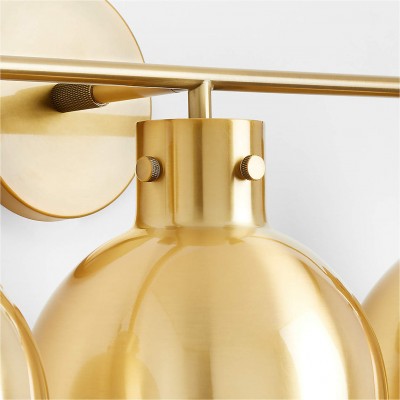 York Minimalist 3-Light Glass Globe Metal Wall Light York Minimalist 3-Light Glass Globe Metal Wall Light