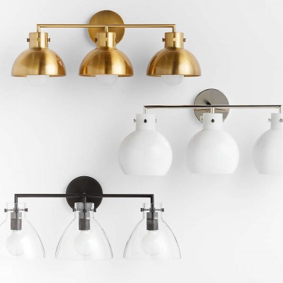 York Minimalist 3-Light Glass Globe Metal Wall Light York Minimalist 3-Light Glass Globe Metal Wall Light
