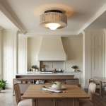 Lavan Rustic Hemp Rope Round Flush Mount Ceiling Light