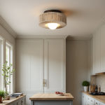 Lavan Rustic Hemp Rope Round Flush Mount Ceiling Light