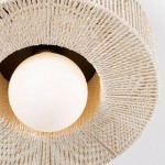 Lavan Rustic Hemp Rope Round Flush Mount Ceiling Light