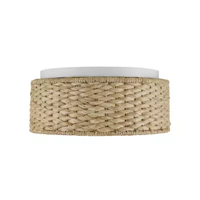 Miche Rustic Raffia Round Led Flush Mount Ceiling Light
