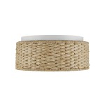 Miche Rustic Raffia Round Led Flush Mount Ceiling Light