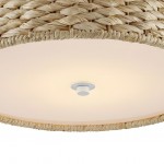 Miche Rustic Raffia Round Led Flush Mount Ceiling Light