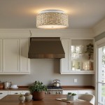 Miche Rustic Raffia Round Led Flush Mount Ceiling Light