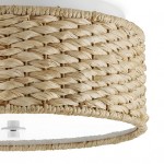 Miche Rustic Raffia Round Led Flush Mount Ceiling Light