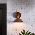 Kemp Industrial Black Brass Metal Indoor/Outdoor Wall Light