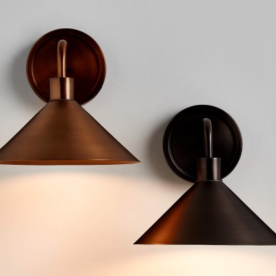Kemp Industrial Black Brass Metal Indoor/Outdoor Wall Light Kemp Industrial Black Brass Metal Indoor/Outdoor Wall Light