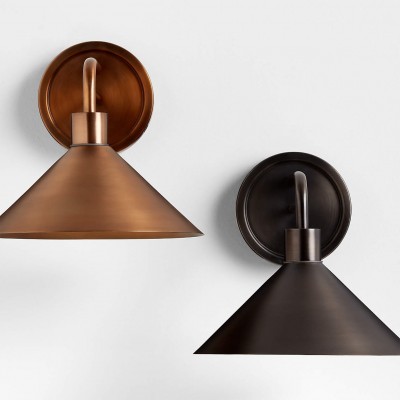 Kemp Industrial Black Brass Metal Indoor/Outdoor Wall Light Kemp Industrial Black Brass Metal Indoor/Outdoor Wall Light