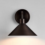 Kemp Industrial Black Brass Metal Indoor/Outdoor Wall Light