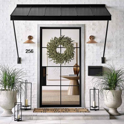 Kemp Industrial Black Brass Metal Indoor/Outdoor Wall Light Kemp Industrial Black Brass Metal Indoor/Outdoor Wall Light