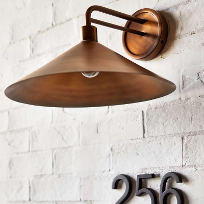 Kemp Industrial Black Brass Metal Indoor/Outdoor Wall Light Kemp Industrial Black Brass Metal Indoor/Outdoor Wall Light