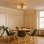 Luke Luxury 4-Light Textured Cast Glass Flush Mount Ceiling Light