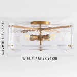 Luke Luxury 4-Light Textured Cast Glass Flush Mount Ceiling Light