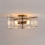 Allyson Farmhouse Rattan Flush Mount Ceiling Light