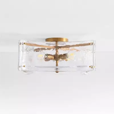 Luke Luxury 4-Light Textured Cast Glass Flush Mount Ceiling Light Luke Luxury 4-Light Textured Cast Glass Flush Mount Ceiling Light