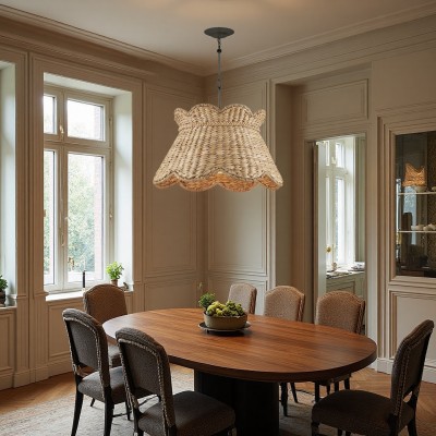 Karinne Natural Flower Rattan Pendant Light