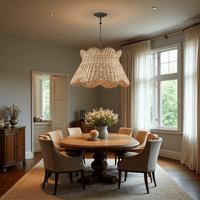 Karinne Natural Flower Rattan Pendant Light