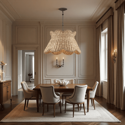 Karinne Natural Flower Rattan Pendant Light