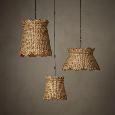 Karinne Natural Flower Rattan Pendant Light