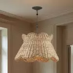Toren Modern White Linen Drum Pendant Light