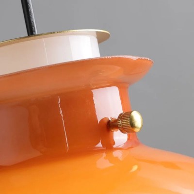 Beata Modern Orange Dome Glass Pendant Light Beata Modern Orange Dome Glass Pendant Light