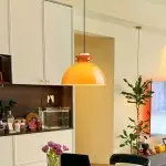 Beata Modern Orange Dome Glass Pendant Light
