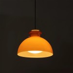 Beata Modern Orange Dome Glass Pendant Light