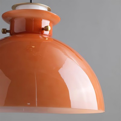 Beata Modern Orange Dome Glass Pendant Light Beata Modern Orange Dome Glass Pendant Light