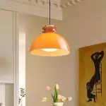 Beata Modern Orange Dome Glass Pendant Light