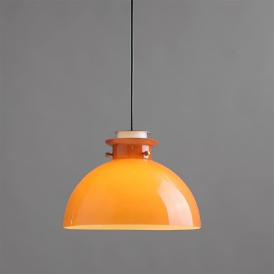 Beata Modern Orange Dome Glass Pendant Light Beata Modern Orange Dome Glass Pendant Light