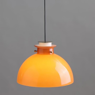 Beata Modern Orange Dome Glass Pendant Light Beata Modern Orange Dome Glass Pendant Light
