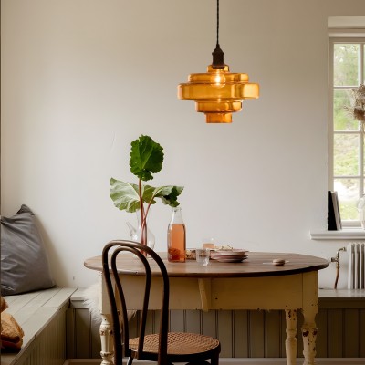 Yves Vintage Tiered Glass Pendant Light