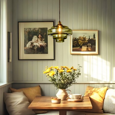 Yves Vintage Tiered Glass Pendant Light Yves Vintage Tiered Glass Pendant Light