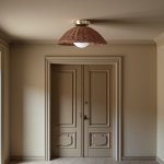 Allyson Farmhouse Rattan Flush Mount Ceiling Light