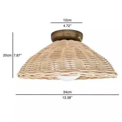Allyson Farmhouse Rattan Flush Mount Ceiling Light