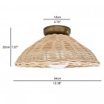 Allyson Farmhouse Rattan Flush Mount Ceiling Light