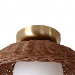 Allyson Farmhouse Rattan Flush Mount Ceiling Light