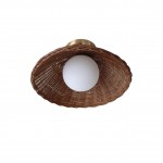 Allyson Farmhouse Rattan Flush Mount Ceiling Light