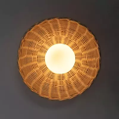 Allyson Farmhouse Rattan Flush Mount Ceiling Light