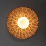 Allyson Farmhouse Rattan Flush Mount Ceiling Light