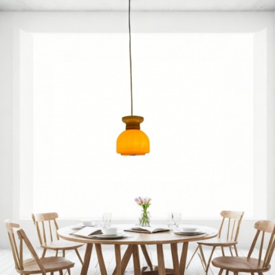Heuman Vintage Cream Opaline Glass Pendant Light Heuman Vintage Cream Opaline Glass Pendant Light