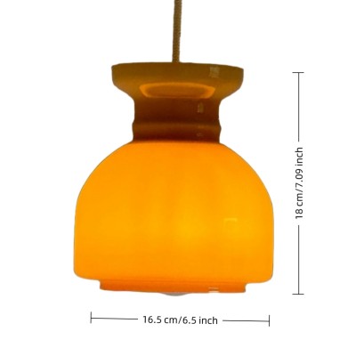 Heuman Vintage Cream Opaline Glass Pendant Light Heuman Vintage Cream Opaline Glass Pendant Light