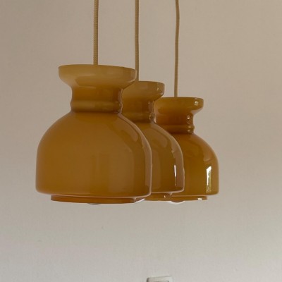Heuman Vintage Cream Opaline Glass Pendant Light Heuman Vintage Cream Opaline Glass Pendant Light