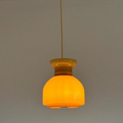 Heuman Vintage Cream Opaline Glass Pendant Light Heuman Vintage Cream Opaline Glass Pendant Light