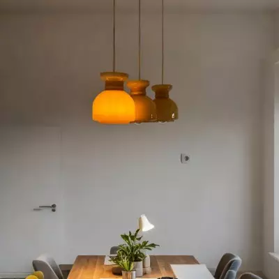 Heuman Vintage Cream Opaline Glass Pendant Light Heuman Vintage Cream Opaline Glass Pendant Light