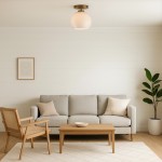 Pawson Minimalist Round Glass Brass Flush Mount Ceiling Light