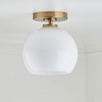 Pawson Minimalist Round Glass Brass Flush Mount Ceiling Light