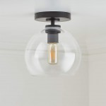 Pawson Minimalist Round Glass Brass Flush Mount Ceiling Light