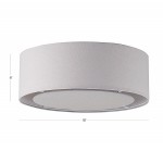 Haslam Wabi-Sabi White Linen Drum Shade Flush Mount Ceiling Light
